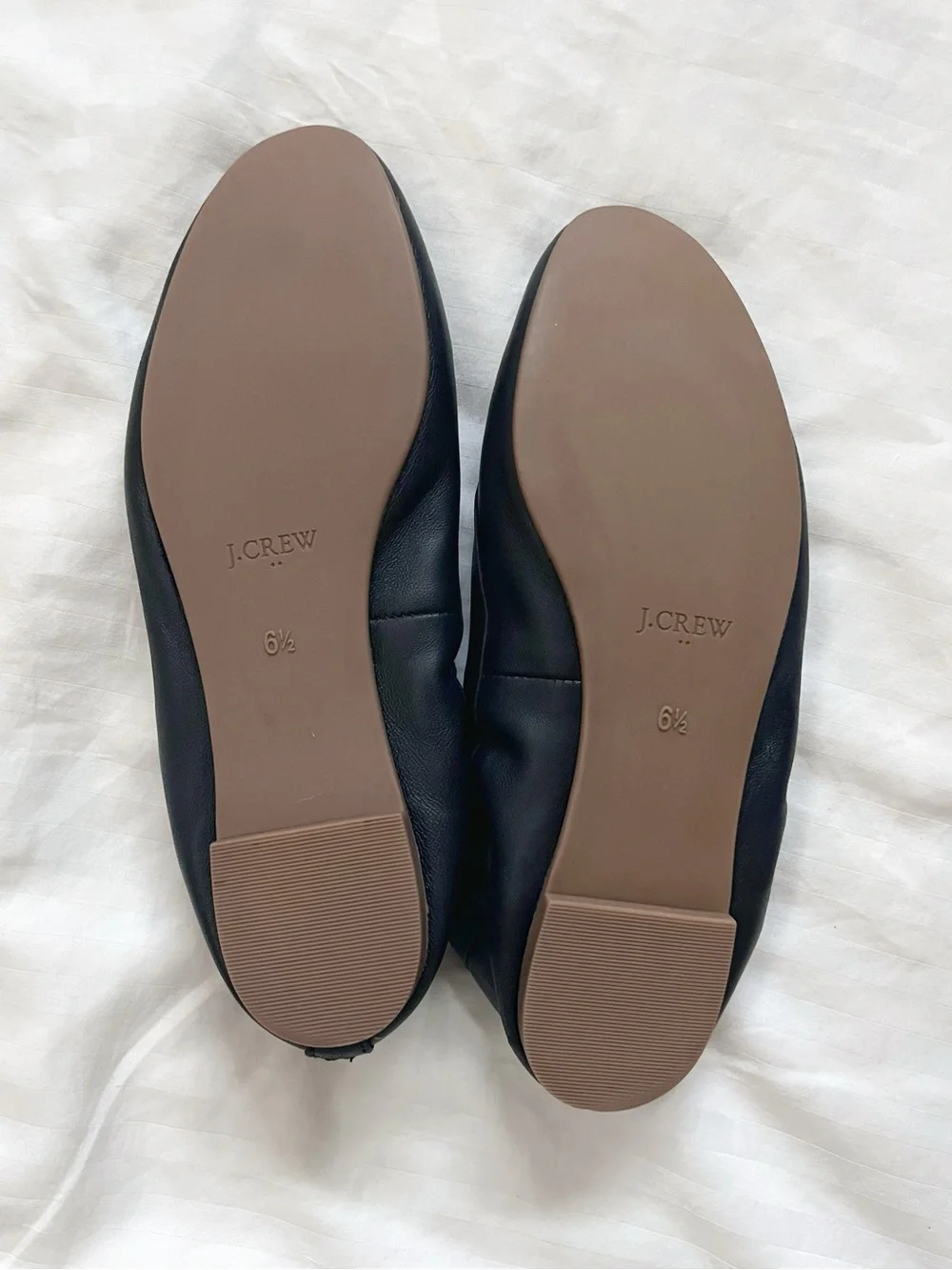 J. Crew | Lizzie Leather Round Toe Ballet Flats | Black, Size 6.5